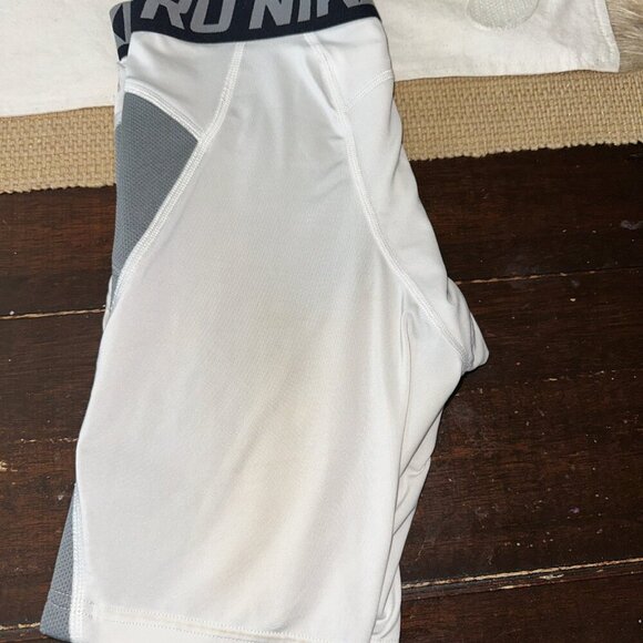 Nike Pro Hyperstrong Sliding Shorts Boys Medium Baseball White Padded MLB Logo - Picture 5 of 7
